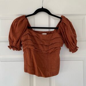 Abercrombie Puff Sleeve Linen Top